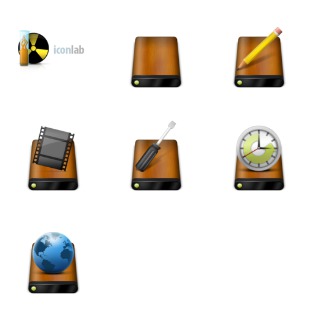 Wooden Drivers icon sets preview