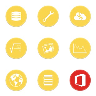 Button UI Microsoft Office Apps icon sets preview