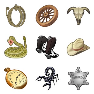 Wild West icon sets preview