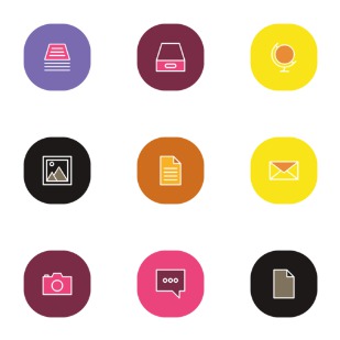 simple thin line icon sets preview