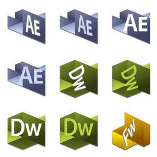 Origami Adobe CS Series icon sets preview