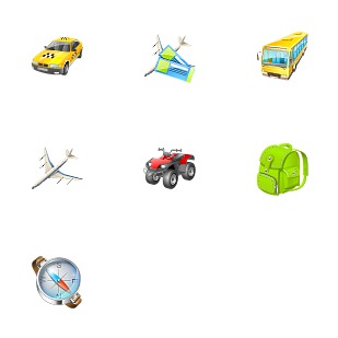 Travel icon sets preview