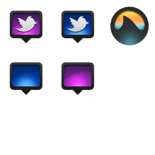 Grooveshark and Twitter replacement icon sets preview