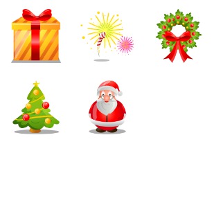 Merry Christmas icon sets preview