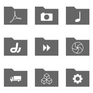 DI - Black Folder icon sets preview