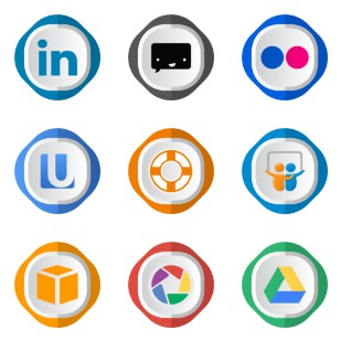 Extreme Folded social media icon sets preview