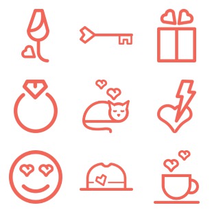 Valentines Day icon sets preview