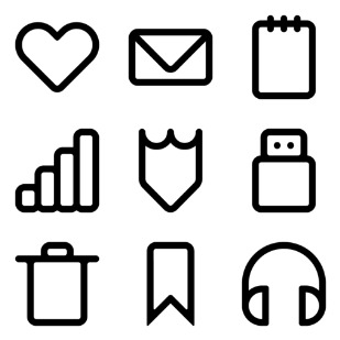 MNML Outlined Add On Pack (Black) icon sets preview