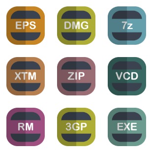 flat file type icon sets preview