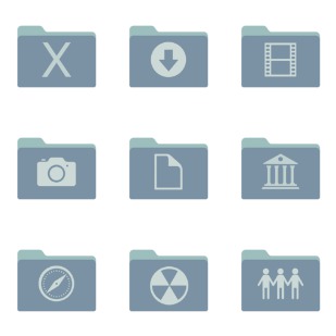 ISCN Gray Folders icon sets preview