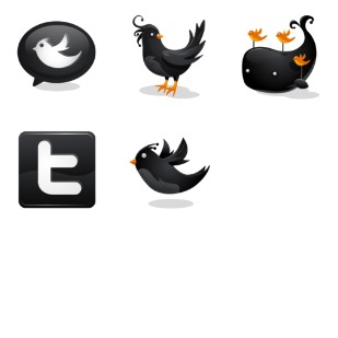 Black Twitter icon sets preview