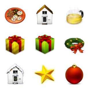 Real Christmas icon sets preview