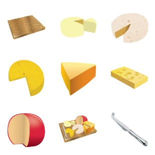 Cheese icon sets preview