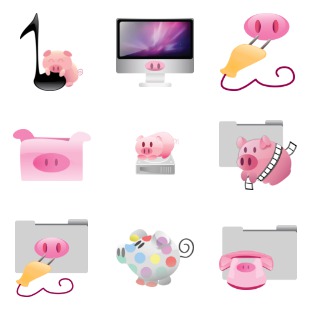 Cute Pigs Pack icon sets preview