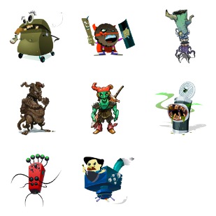 Monsters icon sets preview