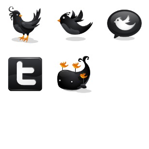 Black Twitter icon sets preview