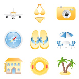 Summer Holiday icon sets preview