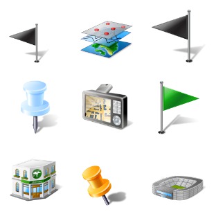 GIS/GPS/MAP icon sets preview