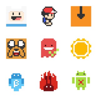 Simply 8-bits #1 icon sets preview