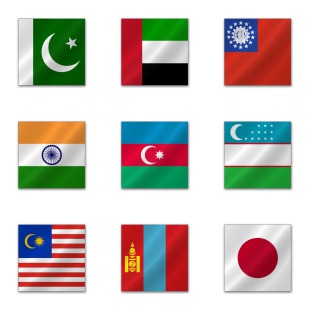 Asian Flags icon sets preview