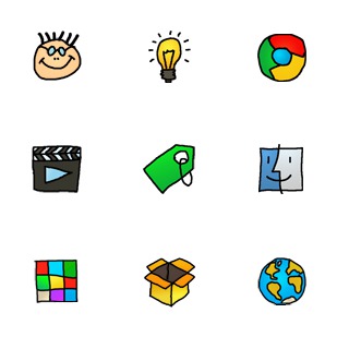 Web Cartoon icon sets preview