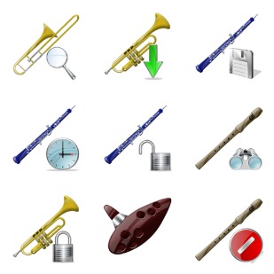 Wind Instruments icon sets preview