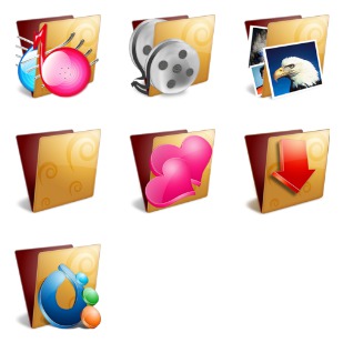 Golden Folder Pack icon sets preview