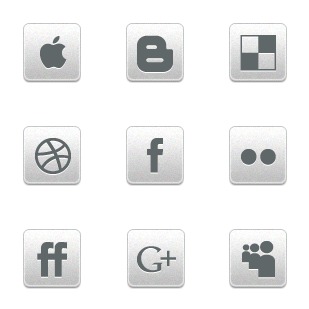 Black and White Social icon sets preview