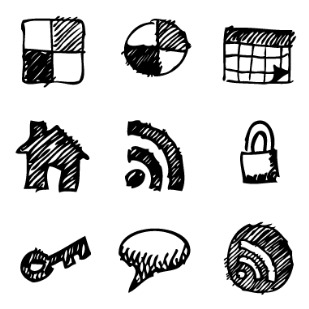 Hand-drawn Sketch icon sets preview