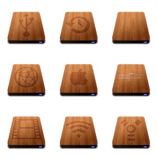 Wooden Slick Drives icon sets preview