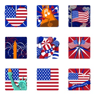 Independence Day icon sets preview