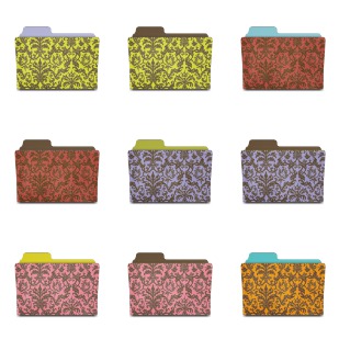 Elegant Damask Folders icon sets preview