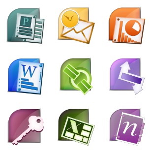 Microsoft Office Suite icon sets preview