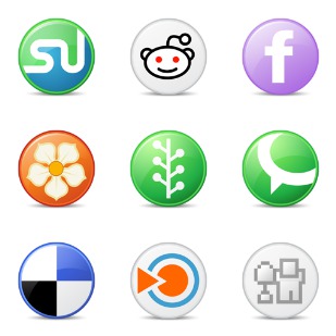 Circle Social Bookmark icon sets preview