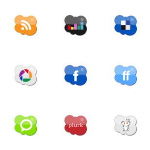 Cloud icon sets preview