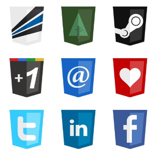 Modern Web Social icon sets preview