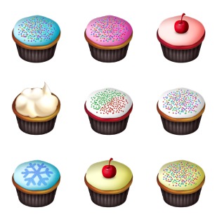 Cupcakes icon sets preview