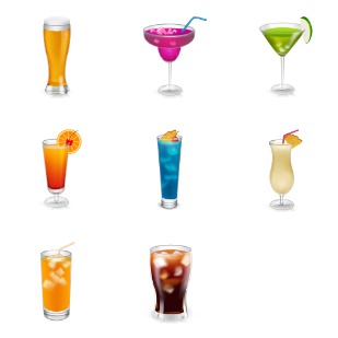 Drinks icon sets preview