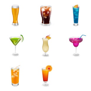 Drinks icon sets preview