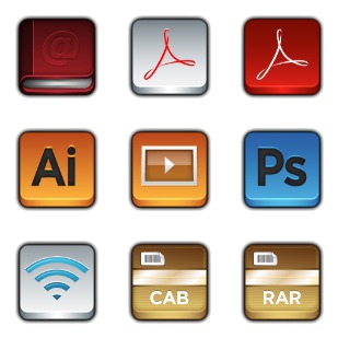 Rounded Square icon sets preview