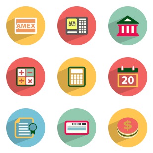 Flat Finance icon sets preview