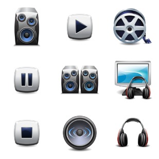 Multimedia icon sets preview