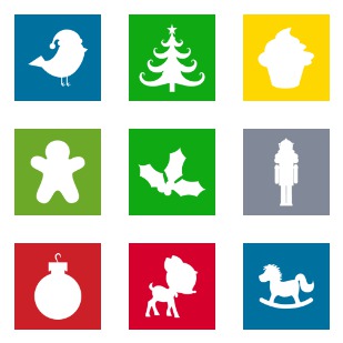 Flat Christmas icon sets preview