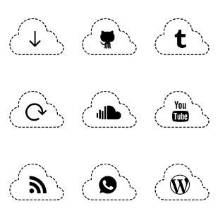 Apps cloud set icon sets preview
