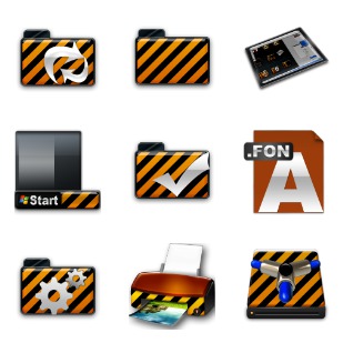 Orange Alarm icon sets preview