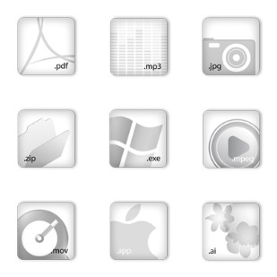 White Basic icon sets preview