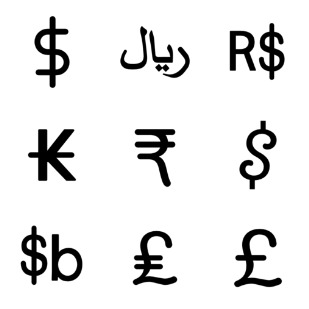 currency fill icon sets preview