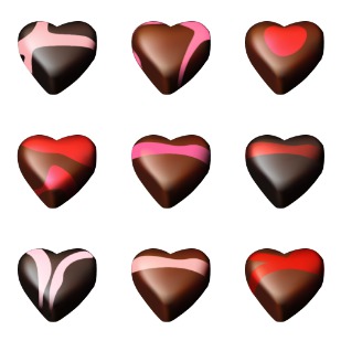 Chocolate Hearts icon sets preview