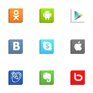 Isometric Social Media 2 icon sets preview