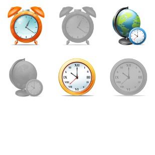 Large Time icon sets preview